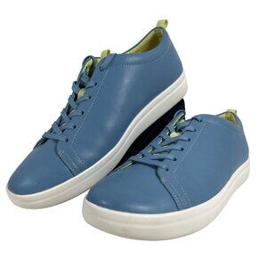 Vionic Paisley Leather Low Top Sneakers Tennis Shoes Women's Size 9 Sky Blue